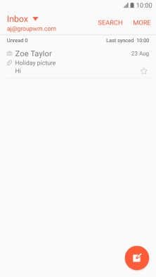 Press the new email message icon.