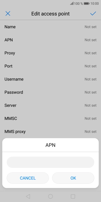 Key in mms.vodafone.net and press OK.