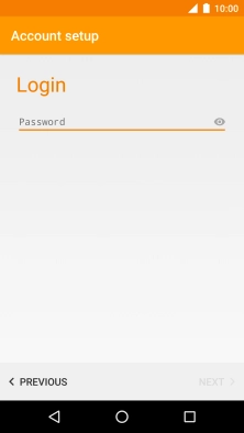 Press the text input field and key in the password for your email account.