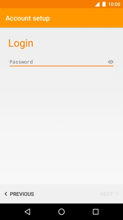 Press the text input field and key in the password for your email account.