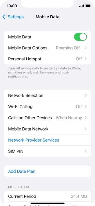 Press Add Data Plan.