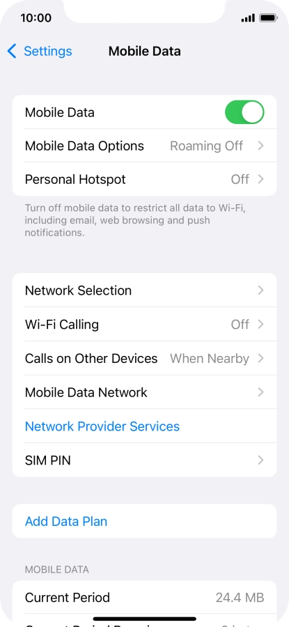 Press Add Data Plan.
