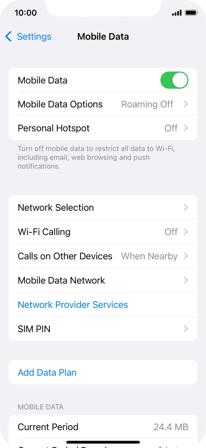 Press Add Data Plan.