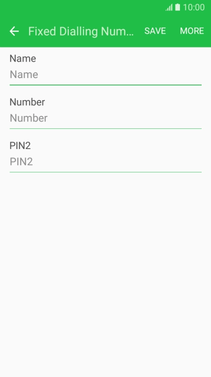 Press Name and key in the required name.