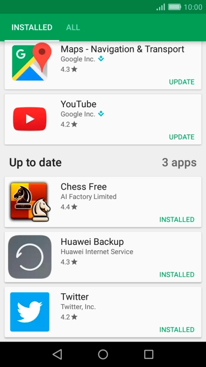 Press the required app.