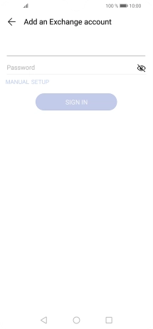 Press Password and key in the password for your email account.