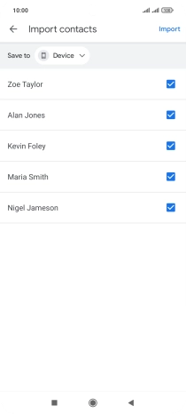 Press the fields next to the required contacts to select them.