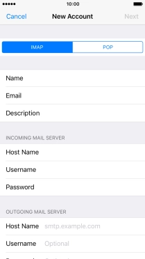 Press Host Name and key in mail.vodafone.ie.