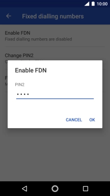Key in your PIN2 and press OK.
