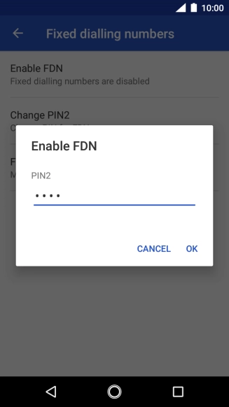 Key in your PIN2 and press OK.