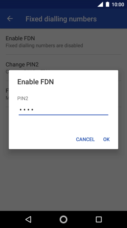 Key in your PIN2 and press OK.