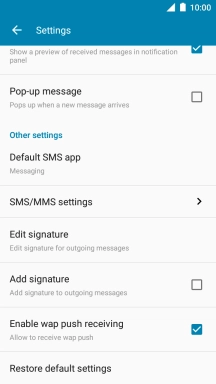 Press SMS/MMS settings.