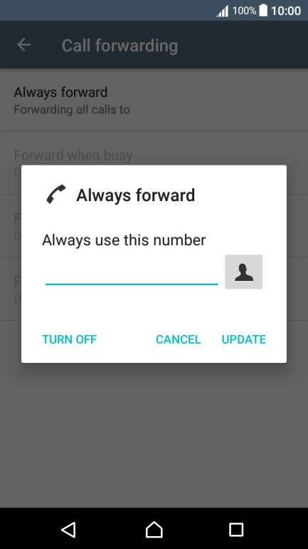 Press TURN OFF.