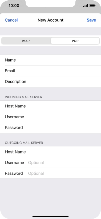 Press Save. Your email account has now been set up. To select more settings for incoming and outgoing server, proceed with the following steps.