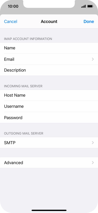 Press SMTP.