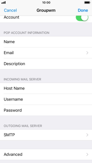 Press SMTP.