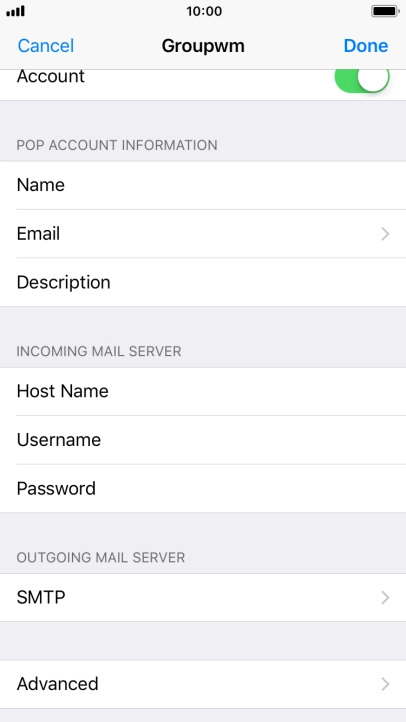 Press SMTP.