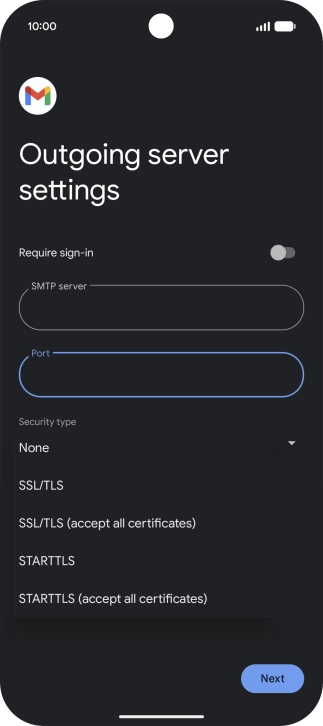 Press SSL/TLS.