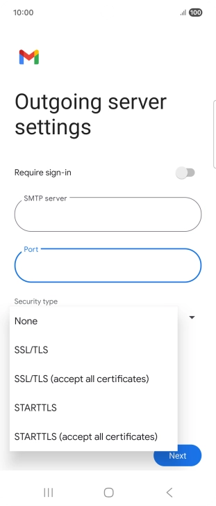 Press SSL/TLS.