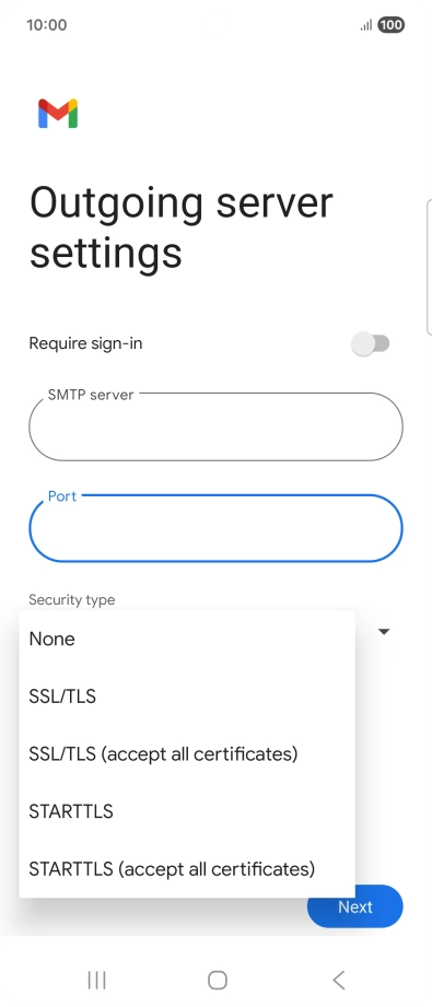Press SSL/TLS.