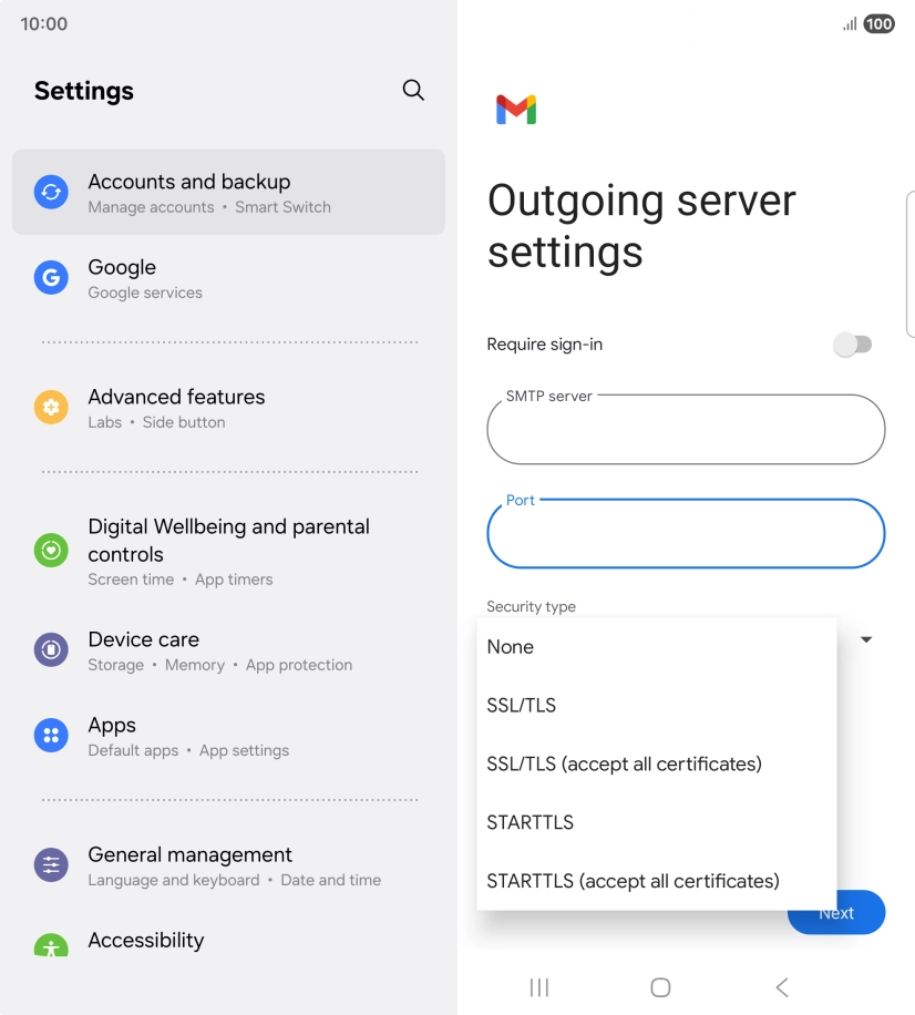 Press SSL/TLS.