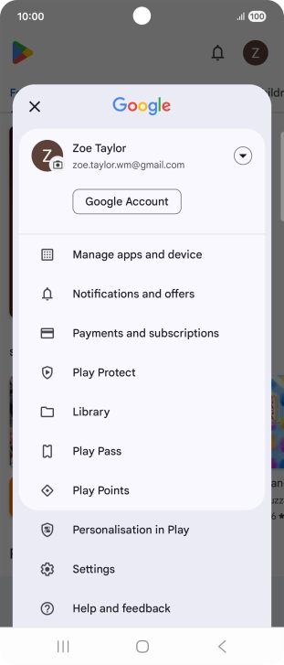 Press Manage apps and device.