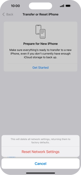 Press Reset Network Settings.