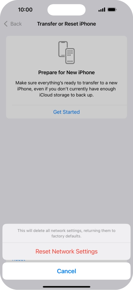 Press Reset Network Settings.