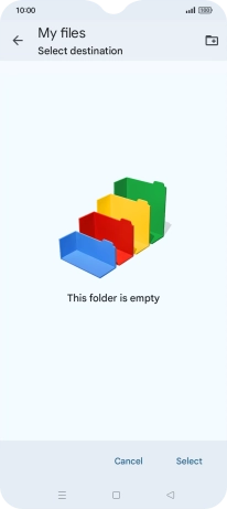 To create a new folder, press the new folder icon and follow the instructions on the screen to create a new folder.