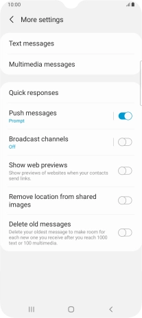 Press Text messages.