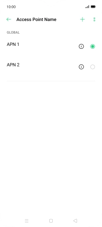 Press the field next to the data connection to activate it.