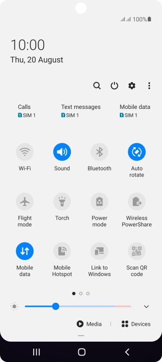 Press the settings icon.