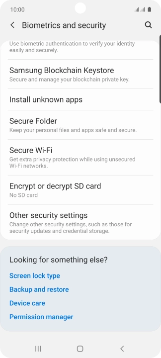 Press Other security settings.