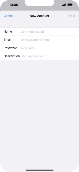 Press Name and key in the required sender name.