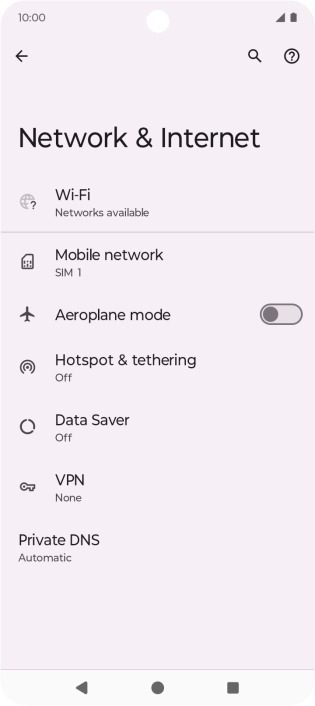 Press Mobile network.