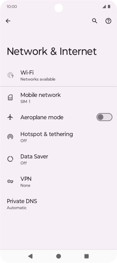 Press Mobile network.