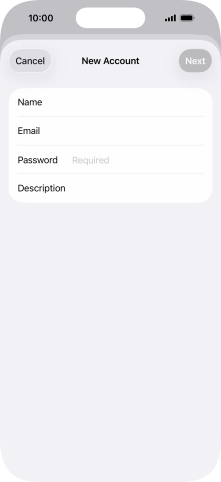 Press Password and key in the password for your email account.