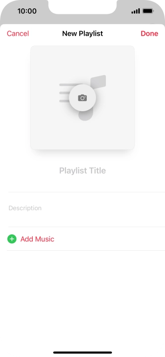 Press the text input field and key in a name for the playlist.