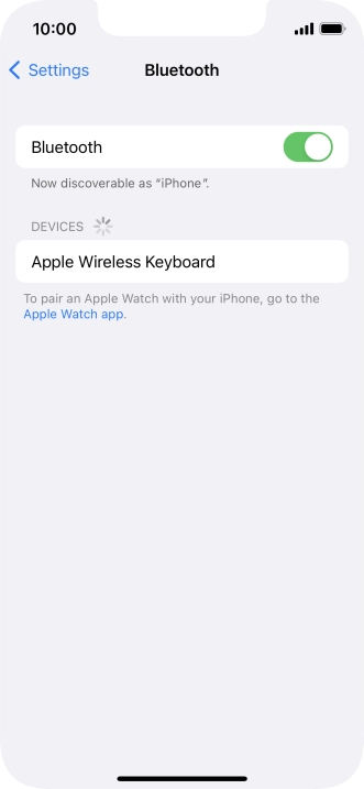 Press the required Bluetooth device and follow the instructions on the screen to pair the device with your phone.