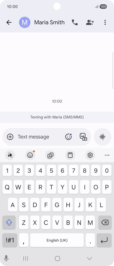 Select an existing conversation or create a new message and press the AI icon.