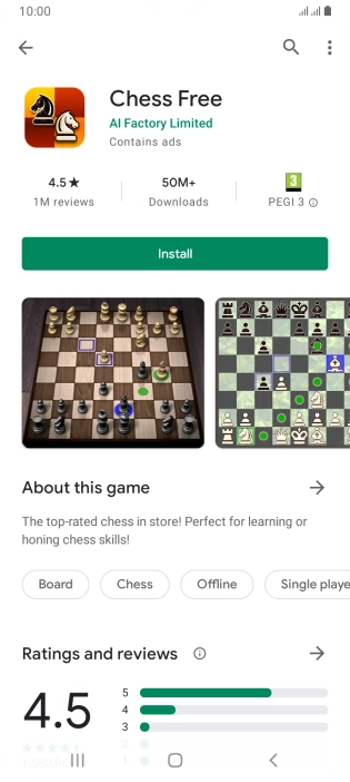 Press Install and follow the instructions on the screen to install the app.