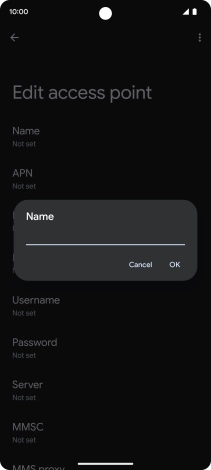 Key in Vodafone MMS and press OK.