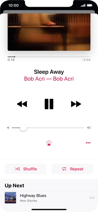 Press Shuffle to turn the function on or off.