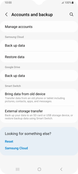 Press Manage accounts.