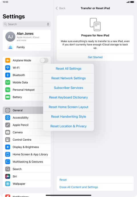 Press Reset Network Settings.