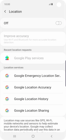 Press the indicator to turn the function on or off.