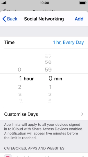 Press Customise Days.