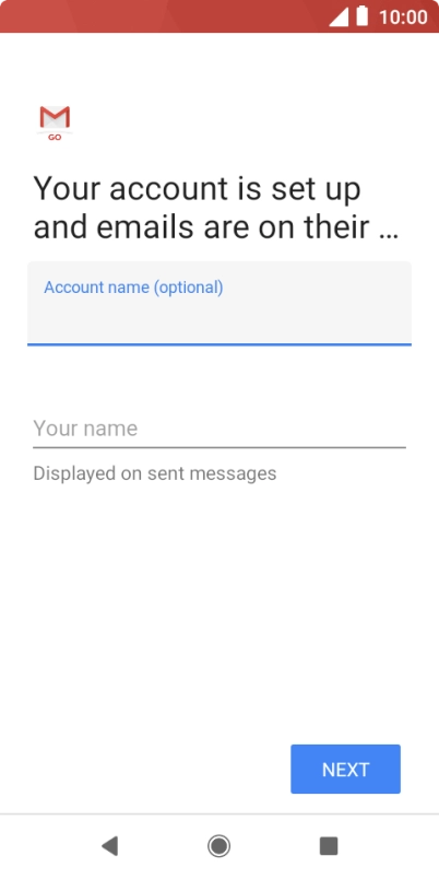 Press Your name and key in the required sender name.