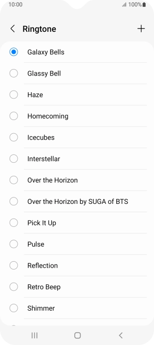 Press the add ring tone icon.