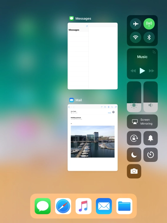 Press the flight mode icon to turn the function on or off.